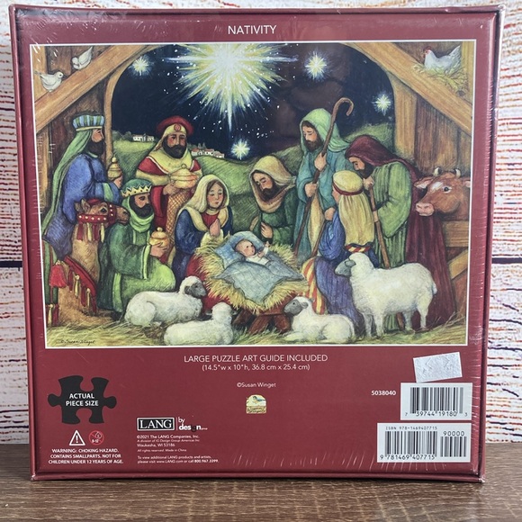 Lang 1000 Piece Nativity Puzzle Feat. Art from Susan Winget BRAND NEW - Picture 2 of 7